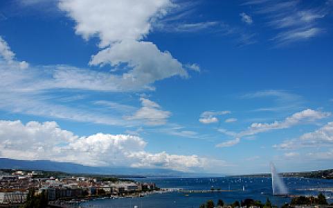 magnifique panorama de genËve et de son lac